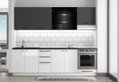 Έτοιμη Κουζίνα Claudia Λευκή/Μαύρη Μ200xΠ51xΥ200cm με Πάγκο