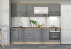 Έτοιμη Κουζίνα Forma Ideale Valencia Γκρι Μ200xΠ51xΥ200cm με Πάγκο