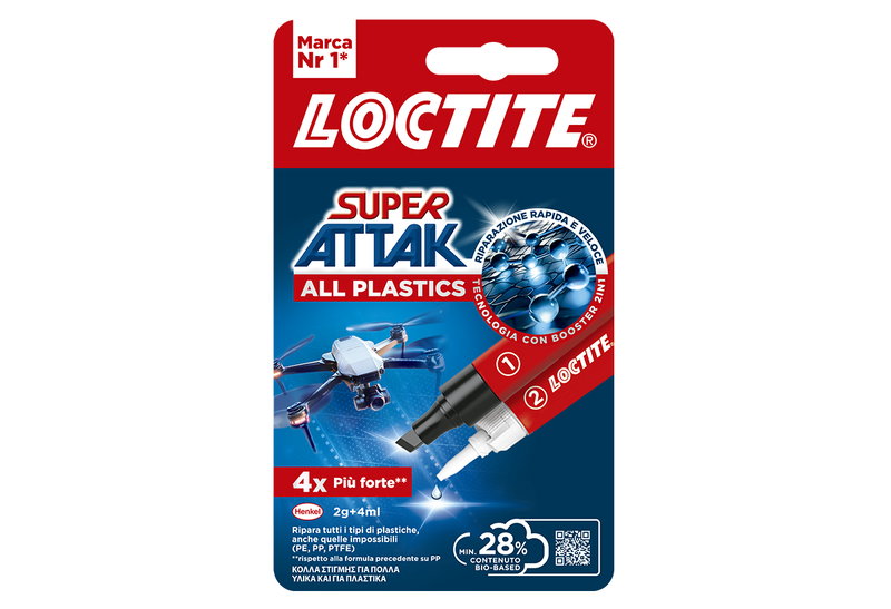 Κόλλα Στιγμής Loctite Super Attak All Plastics 2gr+4ml