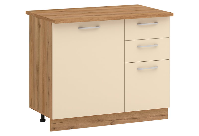 Κάτω Ντουλάπι Smarty Μ100xΠ60xΥ84.5cm Δρυς/Κρεμ