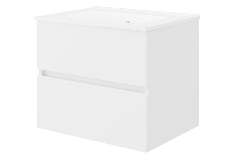 Πάγκος Επίπλου Μπάνιου Savini Due Easy Glossy White 60cm με Νιπτήρα