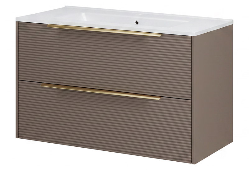 Πάγκος Επίπλου Μπάνιου Savini Due Iconica Taupe Dogato 80cm με Νιπτήρα