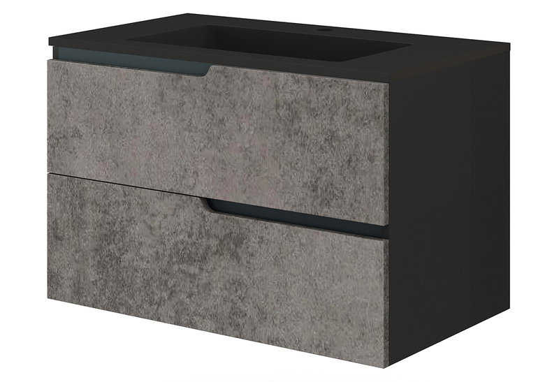 Πάγκος Επίπλου Μπάνιου Savini Due Winter Urban Grey 80cm με Νιπτήρα