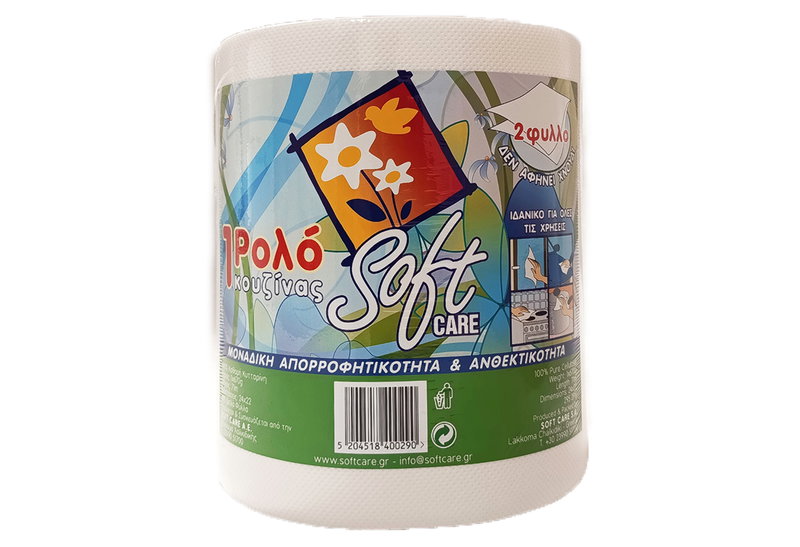 Ρολό Κουζίνας Softcare 2Φυλλο Λευκό 670gr