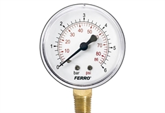 Μανόμετρο Ferro 6.3cm 1/4" Κάθετο 0-6bar