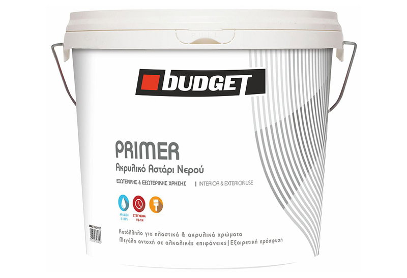 Αστάρι Νερού Budget Ακρυλικό Primer Εσωτερικής & Εξωτερικής Χρήσης 3lt