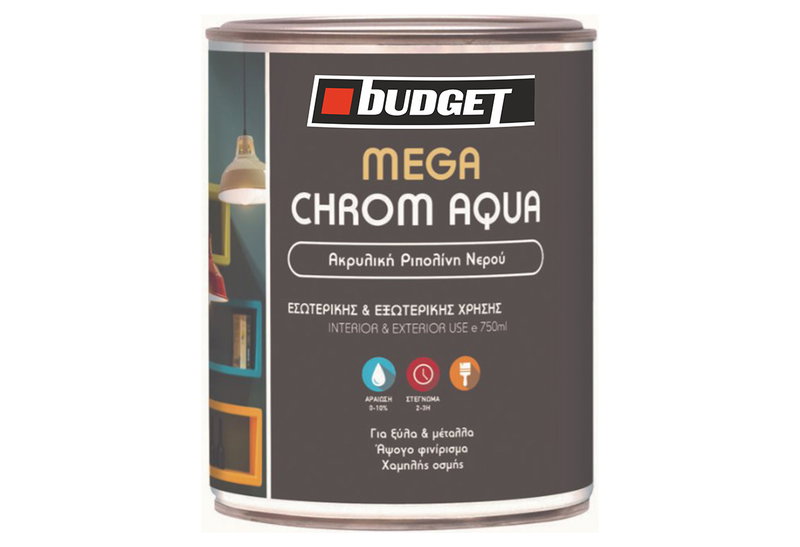 Ριπολίνη Νερού Budget Mega Chrom Aqua Βάση D Σατινέ 750ml