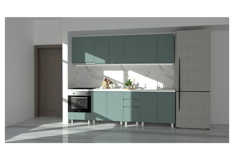 Έτοιμη Κουζίνα Electra Μέντα Μ260xΠ60xΥ220cm με Πάγκο