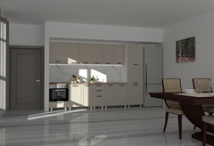 Έτοιμη Κουζίνα Catalina Cappuccino Μ260xΠ60xΥ220cm με Πάγκο