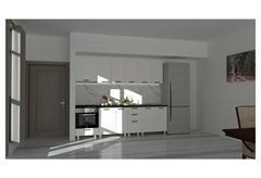 Έτοιμη Κουζίνα Catalina Λευκή Μ260xΠ60xΥ220cm με Πάγκο
