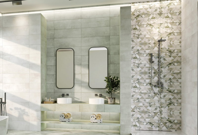 Ντεκόρ Τοίχου Κεραμικό Marble Verde Geo 25x75cm Πράσινο