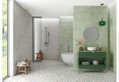 Ντεκόρ Τοίχου Κεραμικό Cemento Salvia Diamond 25x75cm Πράσινο