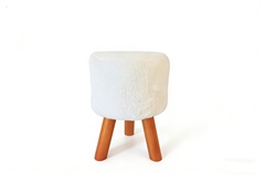 Σκαμπό Rowena Fluffy Φ32x45cm Λευκό