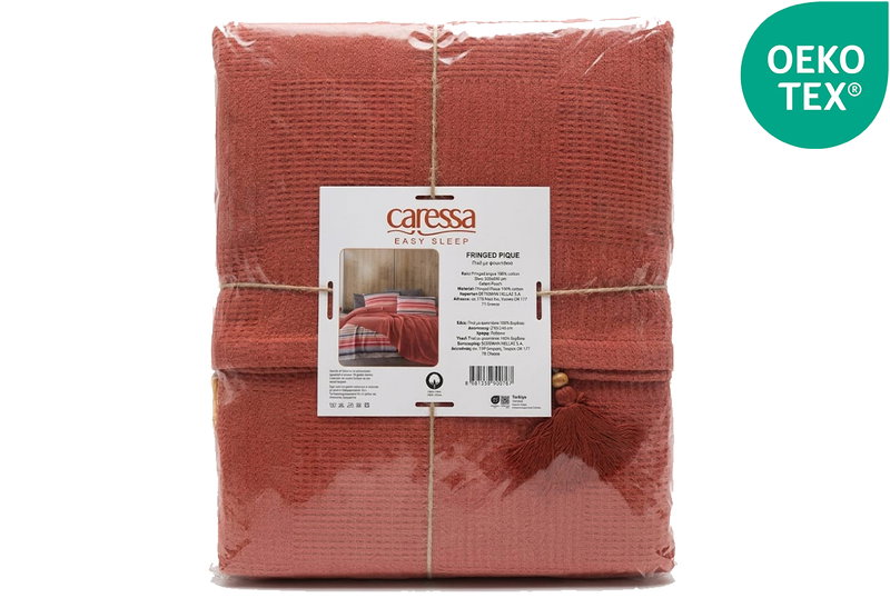 Κουβέρτα Πικέ Μονή Caressa Peach 240x160cm