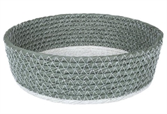 Καλάθι Espiel Rattan Φ18x6cm Χακί/Λευκό