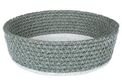 Καλάθι Espiel Rattan Φ20x6cm Χακί/Λευκό