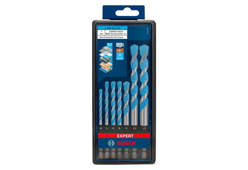 Σετ Τρυπάνια Πολλαπλών Υλικών Bosch Robust Line HEX-9 Multi Construction 4-12mm 7τμχ