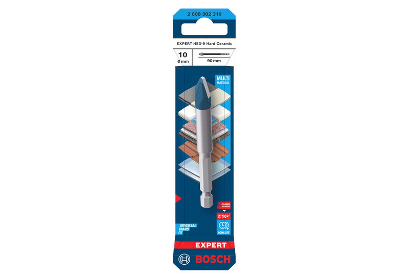 Τρυπάνι Πλακιδίων Bosch Expert HEX-9 Hard Ceramic Φ10x90mm