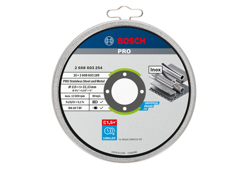 Δίσκος Κοπής Μετάλλου Bosch Pro 115x22.23mm
