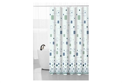 Κουρτίνα Μπάνιου Ionion Eva 180x180cm Green Squares