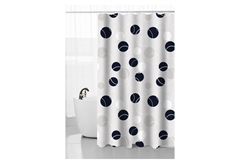 Κουρτίνα Μπάνιου Ionion Eva 180x180cm Black Circles