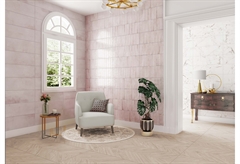 Πλακάκι Τοίχου Κεραμικό Lumina Rosa 25x75cm Ροζ
