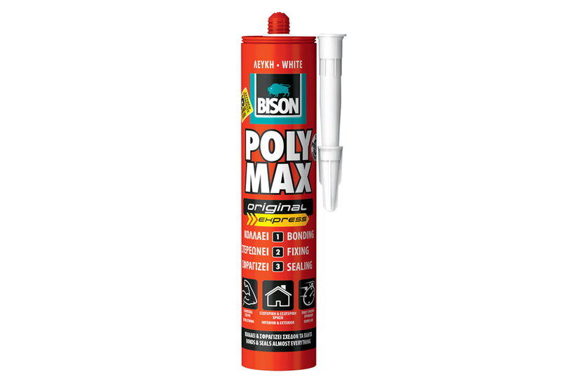 Κόλλα Bison Poly Max Λευκή 280mL/425Gr