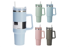 Ποτήρι Θερμός 1200ml με Καλαμάκι σε 4 Αποχρώσεις