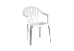 Καρέκλα Αφροδίτη Πλαστική με Μπράτσα Λευκή
