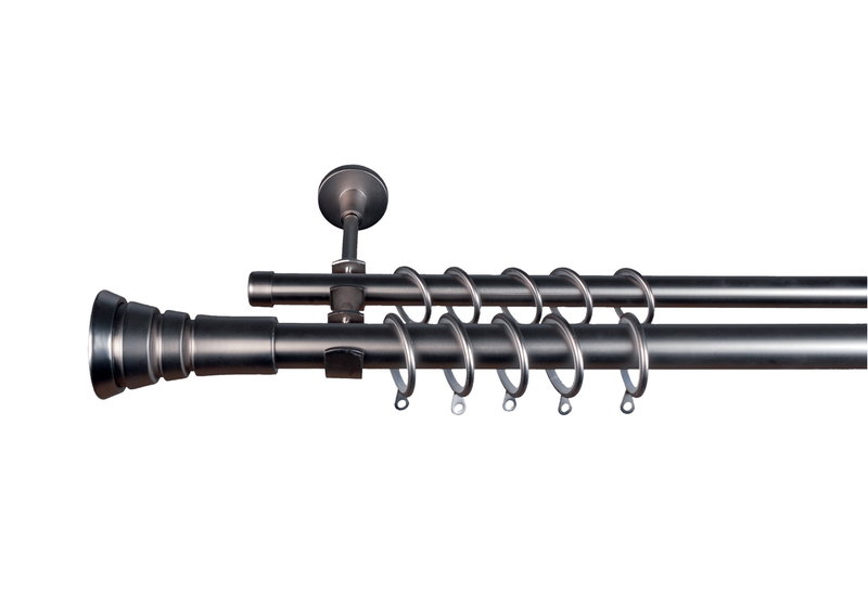 Κουρτινόβεργα Central Home Prince Επεκτεινόμενη Διπλή Φ22/25mm Φ16/19mm 140/240cm Χρωμέ