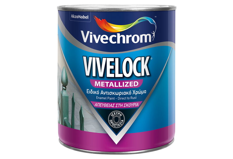 Αντισκωριακό Βερνικόχρωμα Vivechrom Metallised Μαύρο 750ml