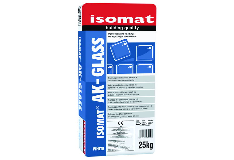 Isomat AK-Glass Κόλλα Υαλότουβλων Λευκή 25kg