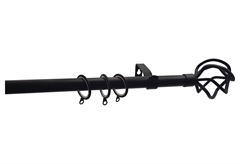 Κουρτινόβεργα Central Home Murchia Επεκτεινόμενη Φ16/19mm 120/210cm Μαύρη Ματ