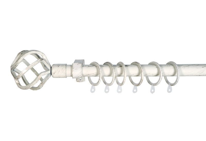 Κουρτινόβεργα Central Home Murchia Επεκτεινόμενη Φ16/19mm 120/210cm Λευκή/Χρυσή