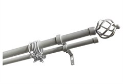 Κουρτινόβεργα Central Home Sunrise Επεκτεινόμενη Διπλή Φ19/25mm 120/210cm Λευκό Ματ