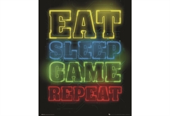 Αφίσα Miniposter 312 Eat Sleep Game Repeat 40X50cm