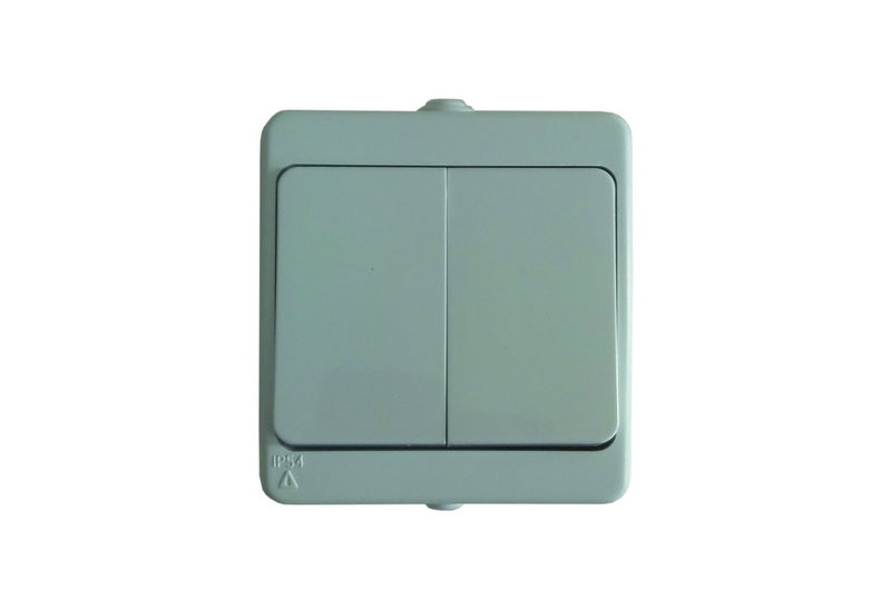 Εξωτερικός Διακόπτης Στεγανός Κομιτατέρ Διπλός Λευκό