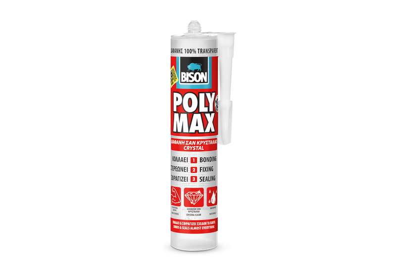 Κόλλα Bison Poly Max Crystal Clear 300Gr