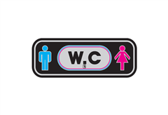 Πινακίδα '' Wc Ανδρών-Γυναικών 22X8cm