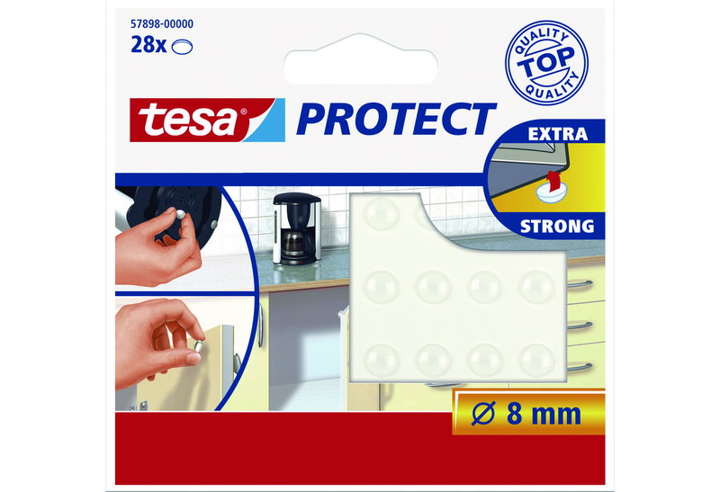 Προστατευτικό Tesa Protect Αυτοκόλλητο Φ.8mm Σετ 28 Τεμαχίων