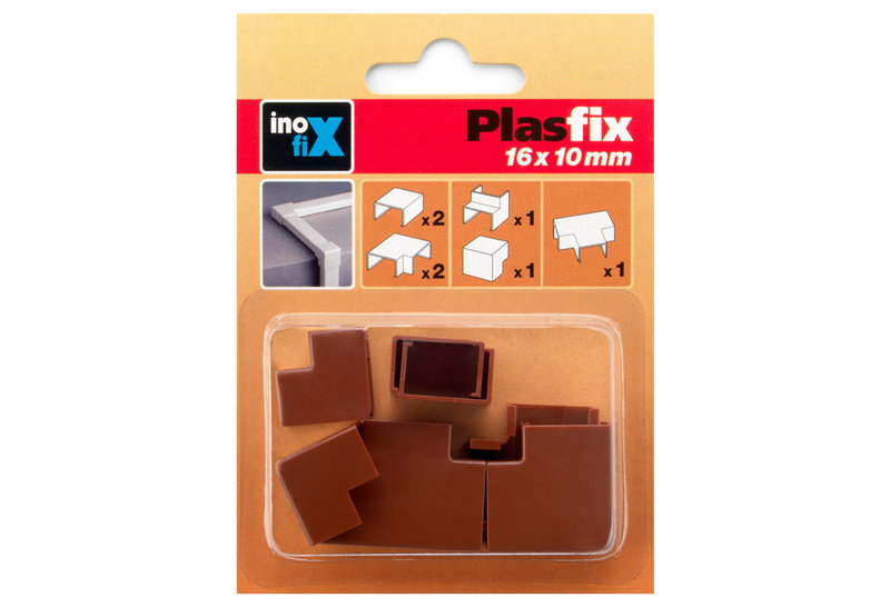 Ενώσεις Inofix Ανάμεικτες για Κανάλι Plasfix 16X10mm Καφέ