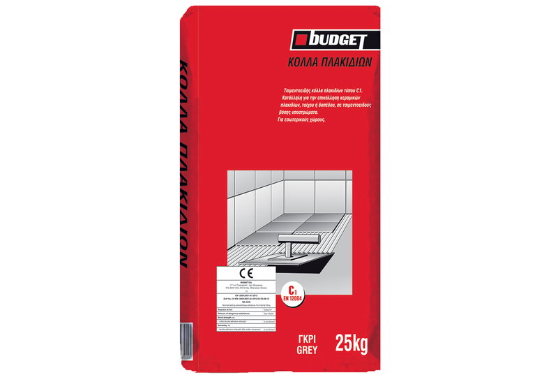 Budget Κόλλα Πλακιδίων Γκρι 25kg C1