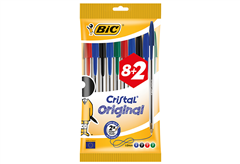 Στυλό Cristal 8+2 Δώρο, σε Διάφορες Αποχρώσεις