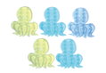 Σετ Αντιολισθητικά Πατάκια Μπάνιου Octopus Χταπόδι 5τμχ