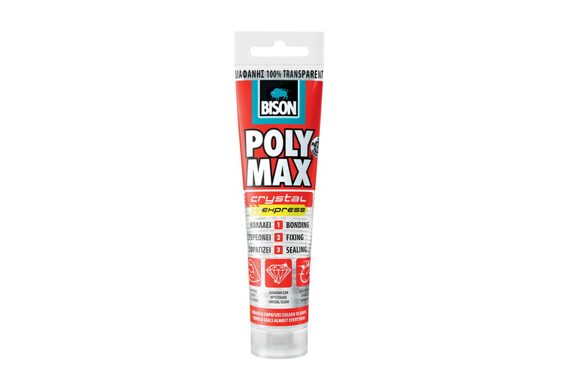 Κόλλα Bison Poly Max Crystal Express 115Gr