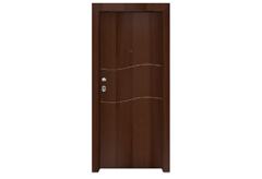 Πόρτα Ασφαλείας Standard με Σχέδιο KT-218, 100X210cm Αριστερή Καρυδιά με Κάσωμα
