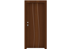 Πόρτα Ασφαλείας Master με Σχέδιο KT-213, 90X205cm Δεξιά Καρυδιά με Κάσωμα