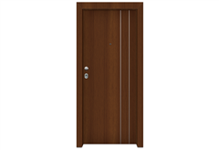 Πόρτα Ασφαλείας Master με Σχέδιο KT-223, 100X205cm Δεξιά Καρυδιά με Κάσωμα