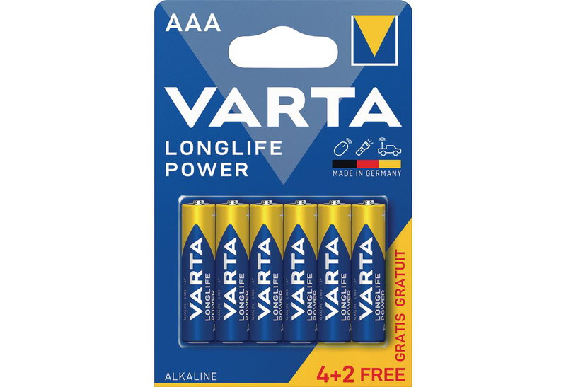 Μπαταρίες Αλκαλικές Varta Longlife Power ΑΑΑ  4+2τμχ