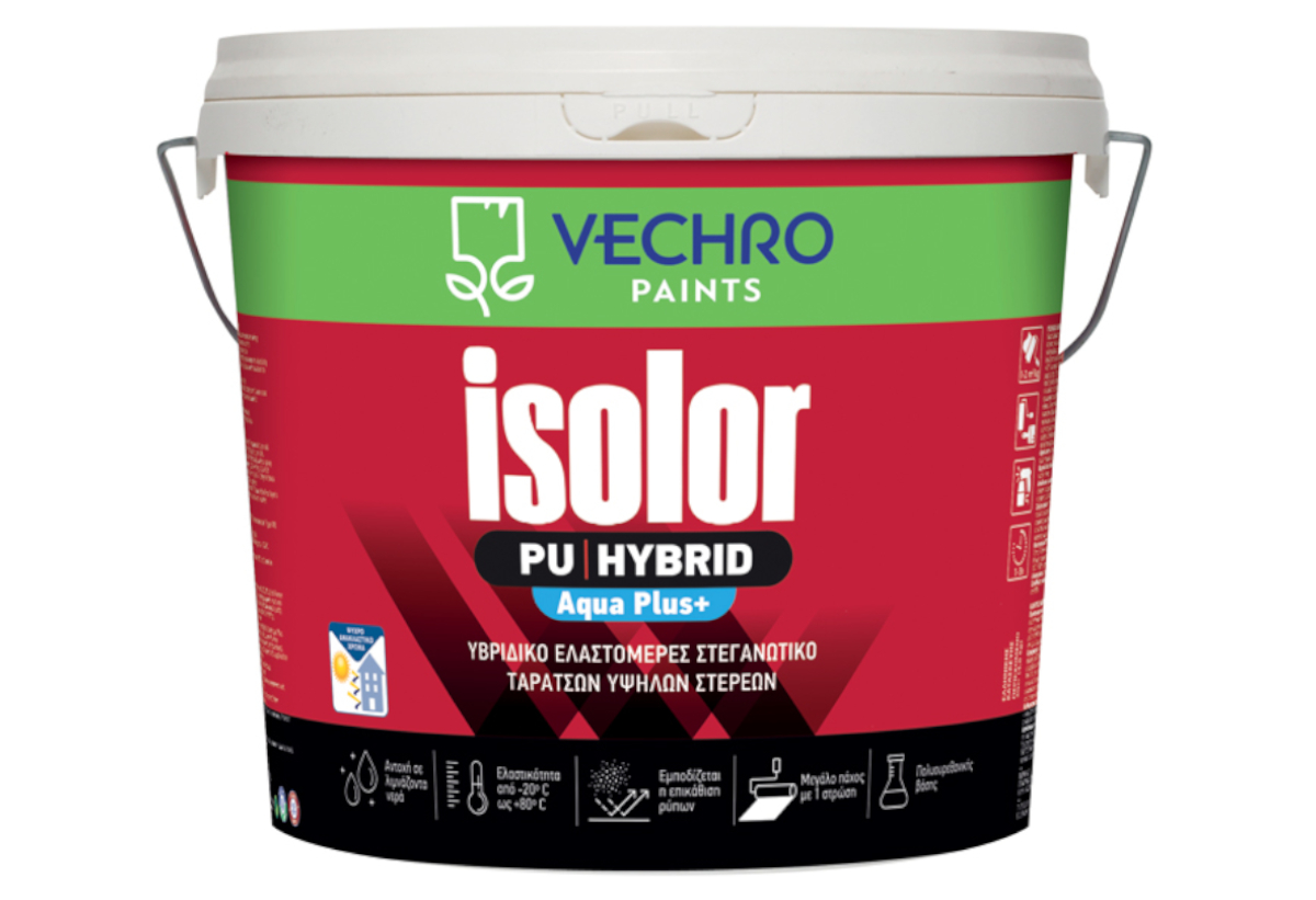 Στεγανωτικό Ταρατσών Υβριδικό Vechro Isolor 10lt Λευκό